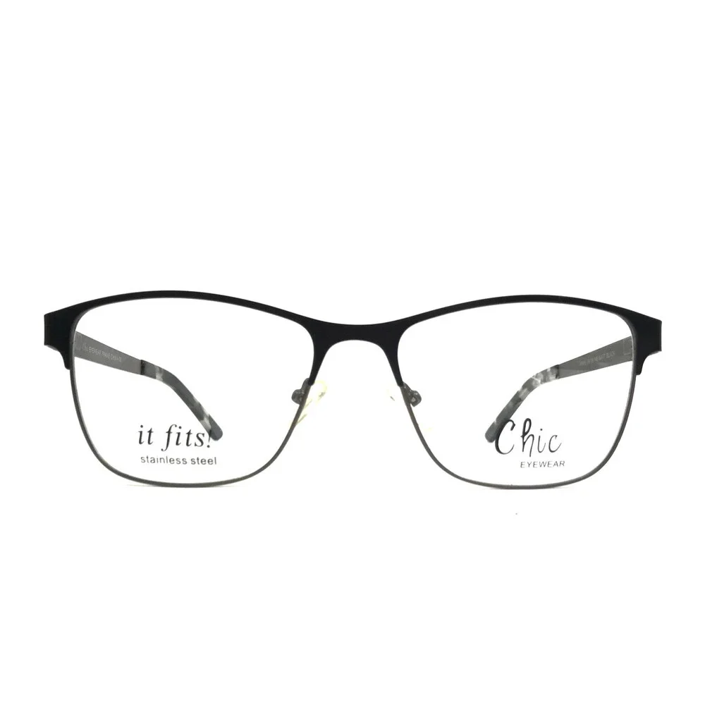 Chic Eyewear Eyeglasses Frames APRIL MATT BLACK Matte Black Square 58-18-145